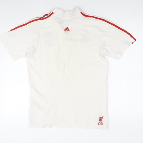 adidas Womens White Cotton Basic Polo Size 10 Collared - Liverpool Football Club Champions League Size 10-12