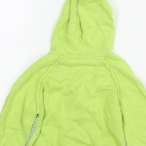 NEXT Boys Green Striped Cotton Pullover Hoodie Size 2-3 Years Pullover - Logo