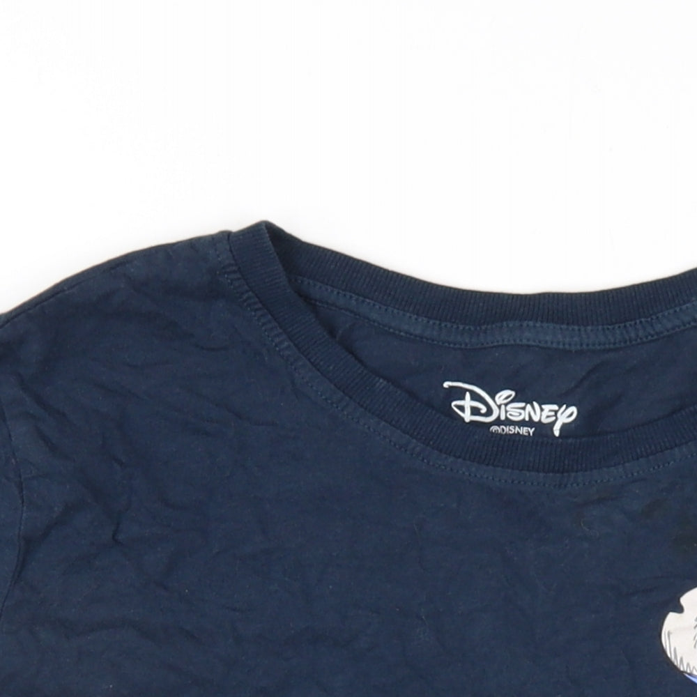 Disney Womens Blue Cotton Basic T-Shirt Size 12 Round Neck - Lilo & Stitch