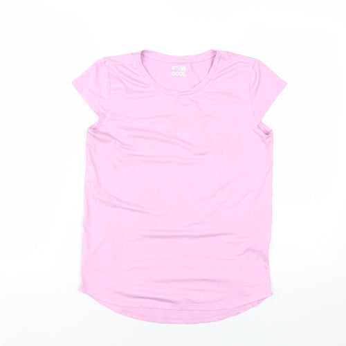 32 Degrees Girls Pink Polyester Basic T-Shirt Size 11-12 Years Round Neck Pullover
