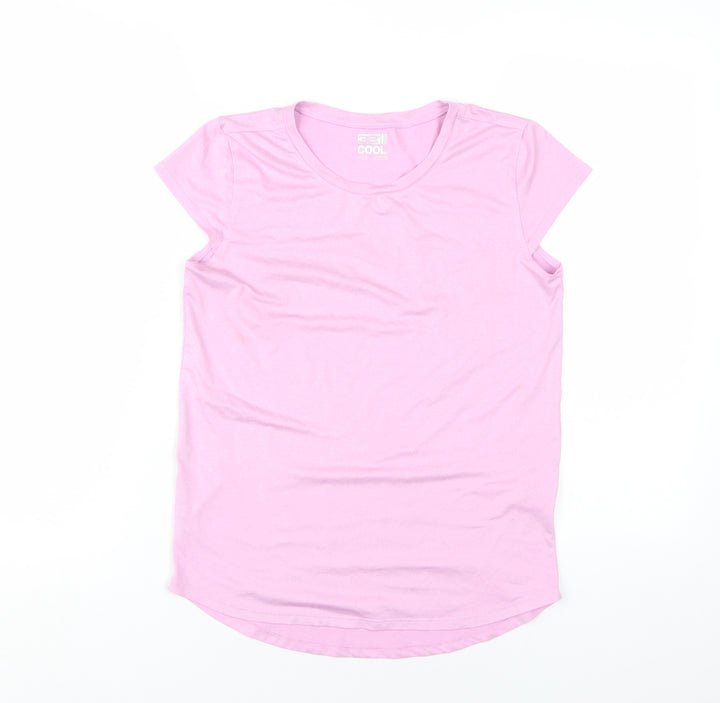 32 Degrees Girls Pink Polyester Basic T-Shirt Size 11-12 Years Round Neck Pullover