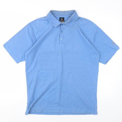 Nike Mens Blue Cotton Polo Size S Collared Button