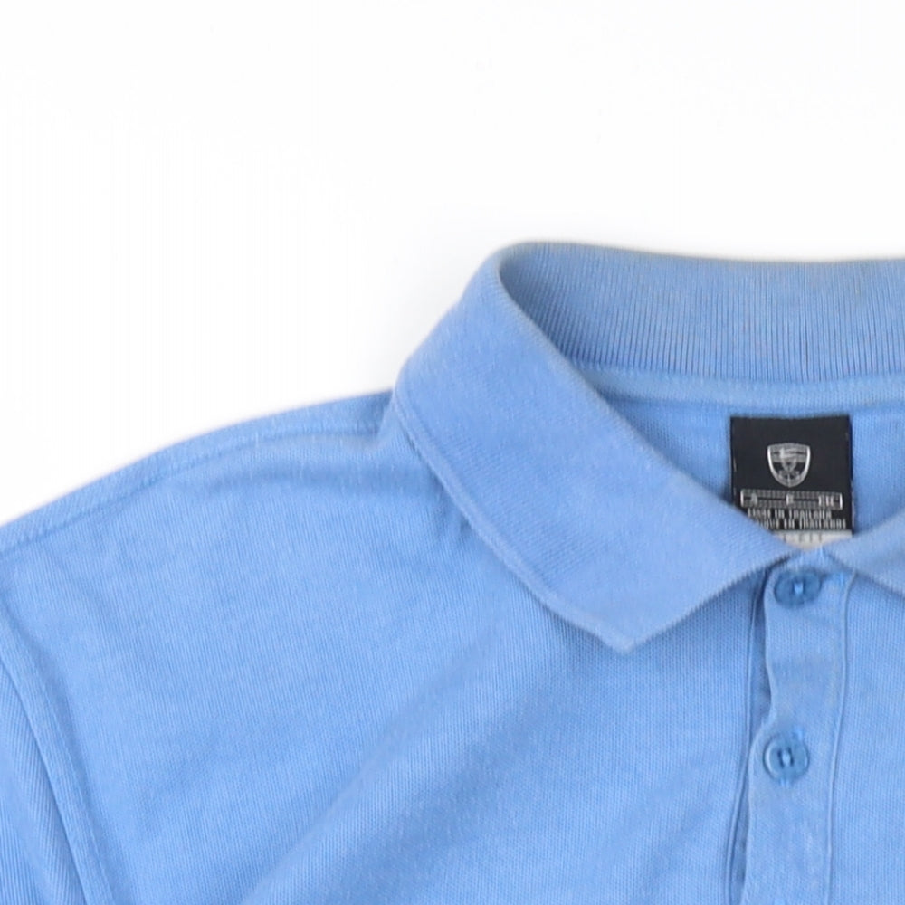 Nike Mens Blue Cotton Polo Size S Collared Button