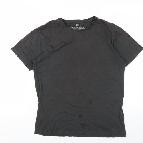 Nils Sundstrom Mens Grey Cotton T-Shirt Size M Round Neck