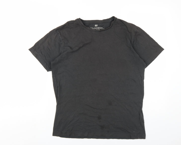 Nils Sundstrom Mens Grey Cotton T-Shirt Size M Round Neck
