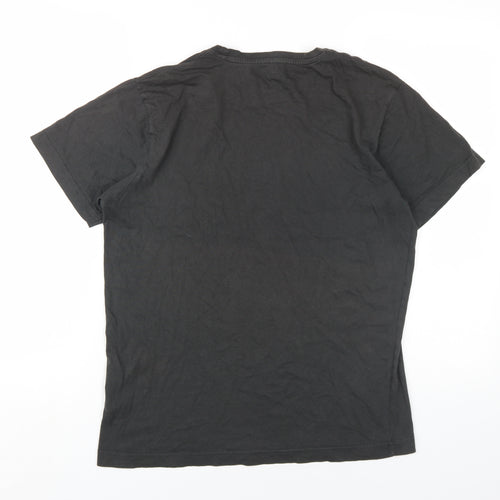 Nils Sundstrom Mens Grey Cotton T-Shirt Size M Round Neck