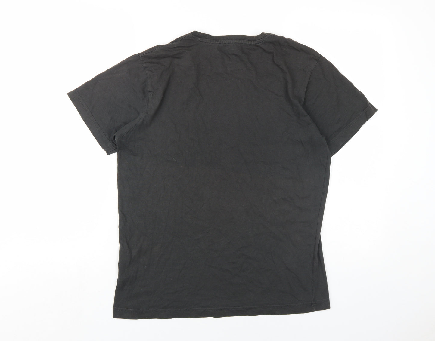 Nils Sundstrom Mens Grey Cotton T-Shirt Size M Round Neck