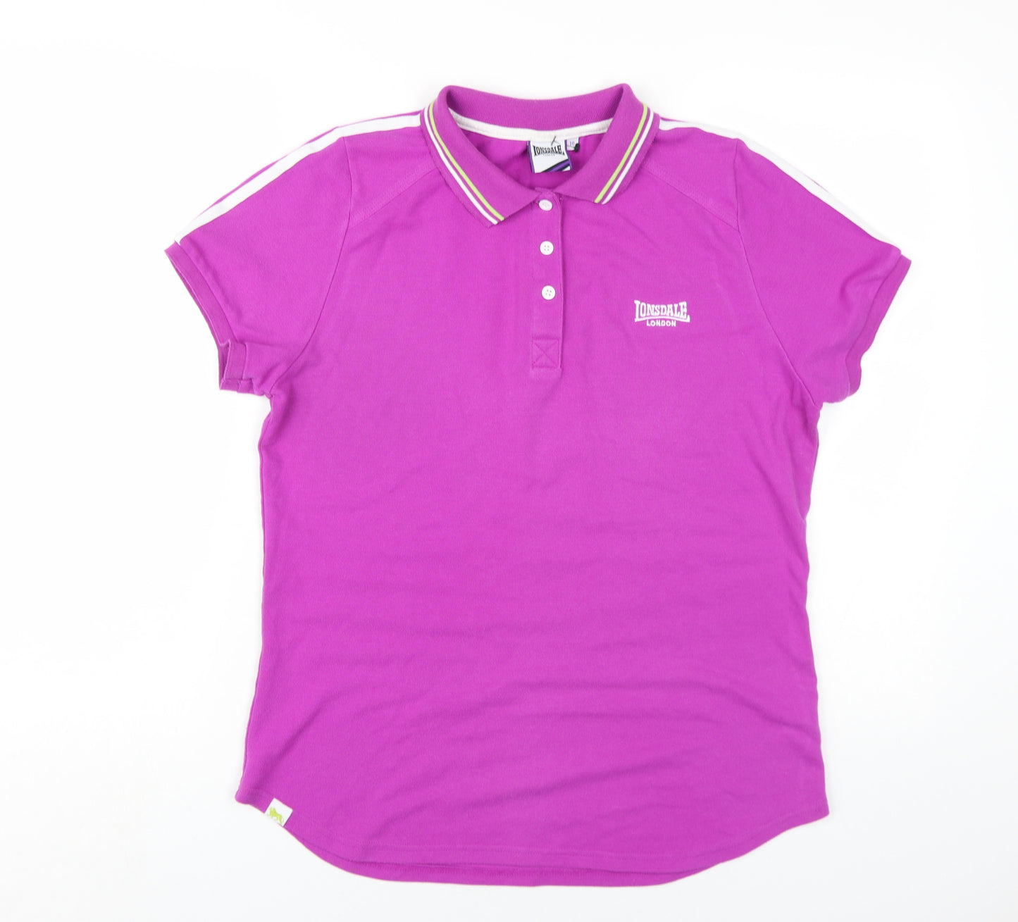 Lonsdale Womens Purple Polyester Basic Polo Size 18 Collared