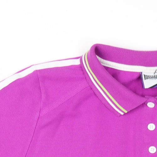 Lonsdale Womens Purple Polyester Basic Polo Size 18 Collared