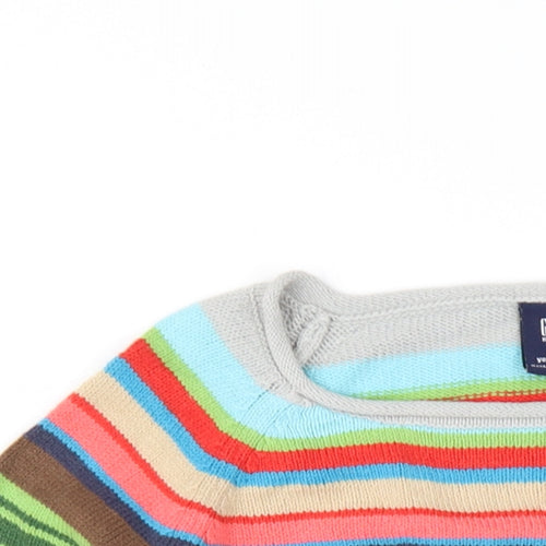 Gap Girls Multicoloured Round Neck Striped Cotton Pullover Jumper Size 10-11 Years Pullover