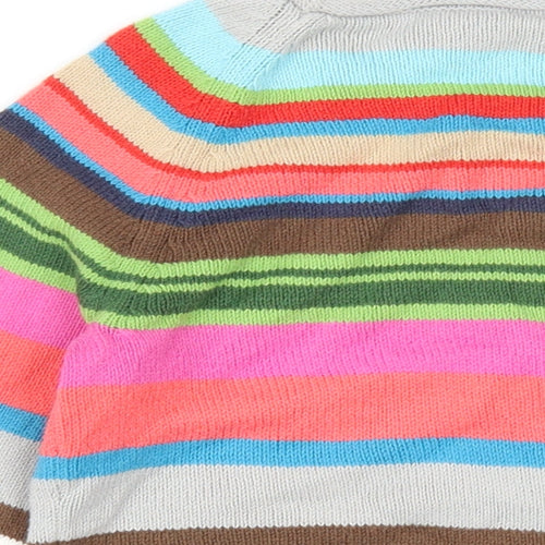 Gap Girls Multicoloured Round Neck Striped Cotton Pullover Jumper Size 10-11 Years Pullover