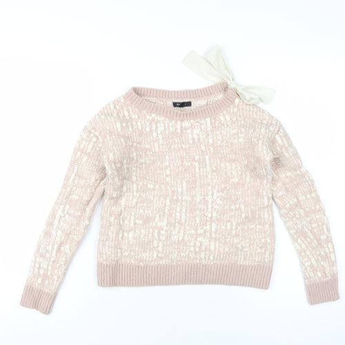 RW&CO. Womens Pink Round Neck Acrylic Pullover Jumper Size M