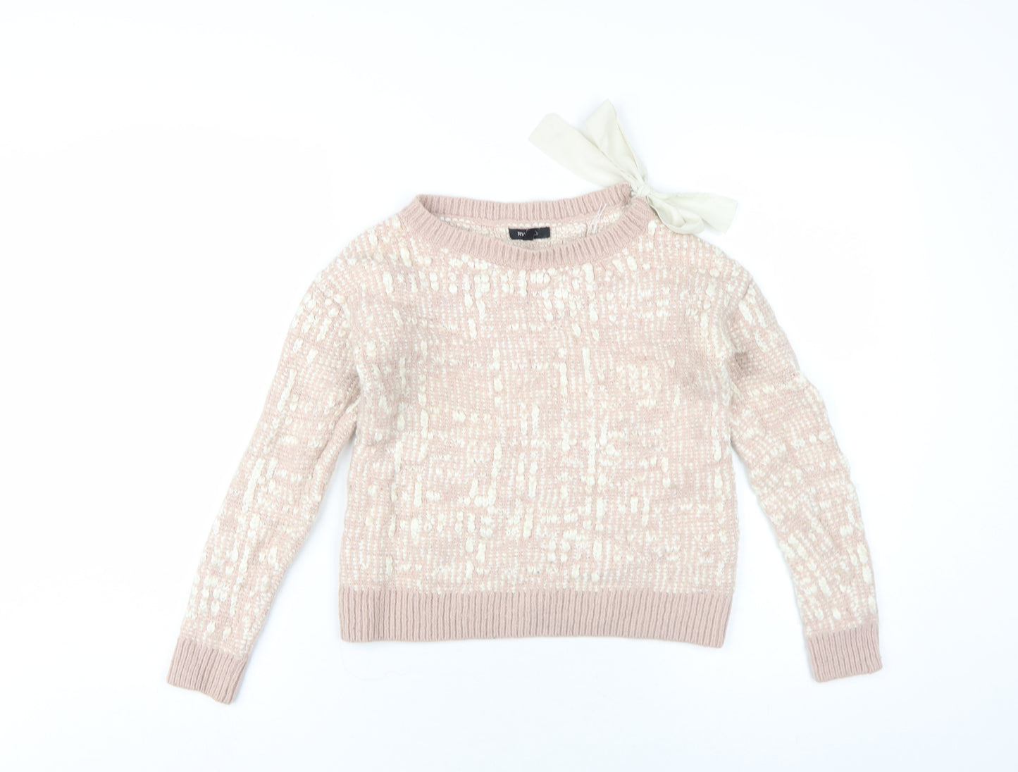 RW&CO. Womens Pink Round Neck Acrylic Pullover Jumper Size M