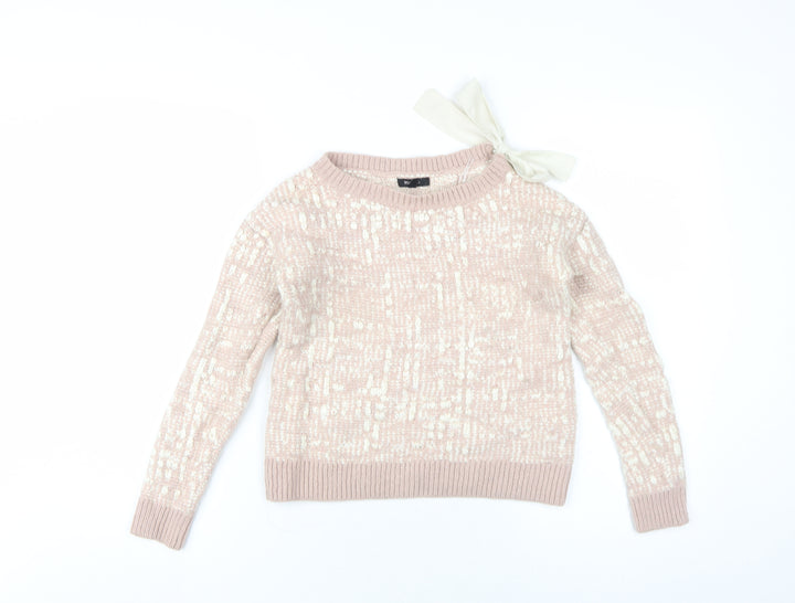 RW&CO. Womens Pink Round Neck Acrylic Pullover Jumper Size M