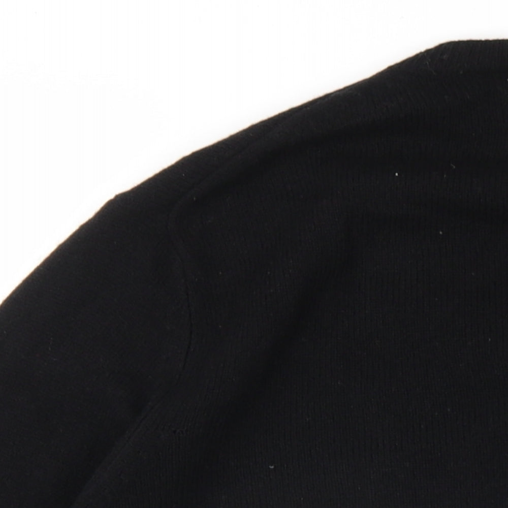 Marks and Spencer Womens Black V-Neck Wool Pullover Jumper Size M