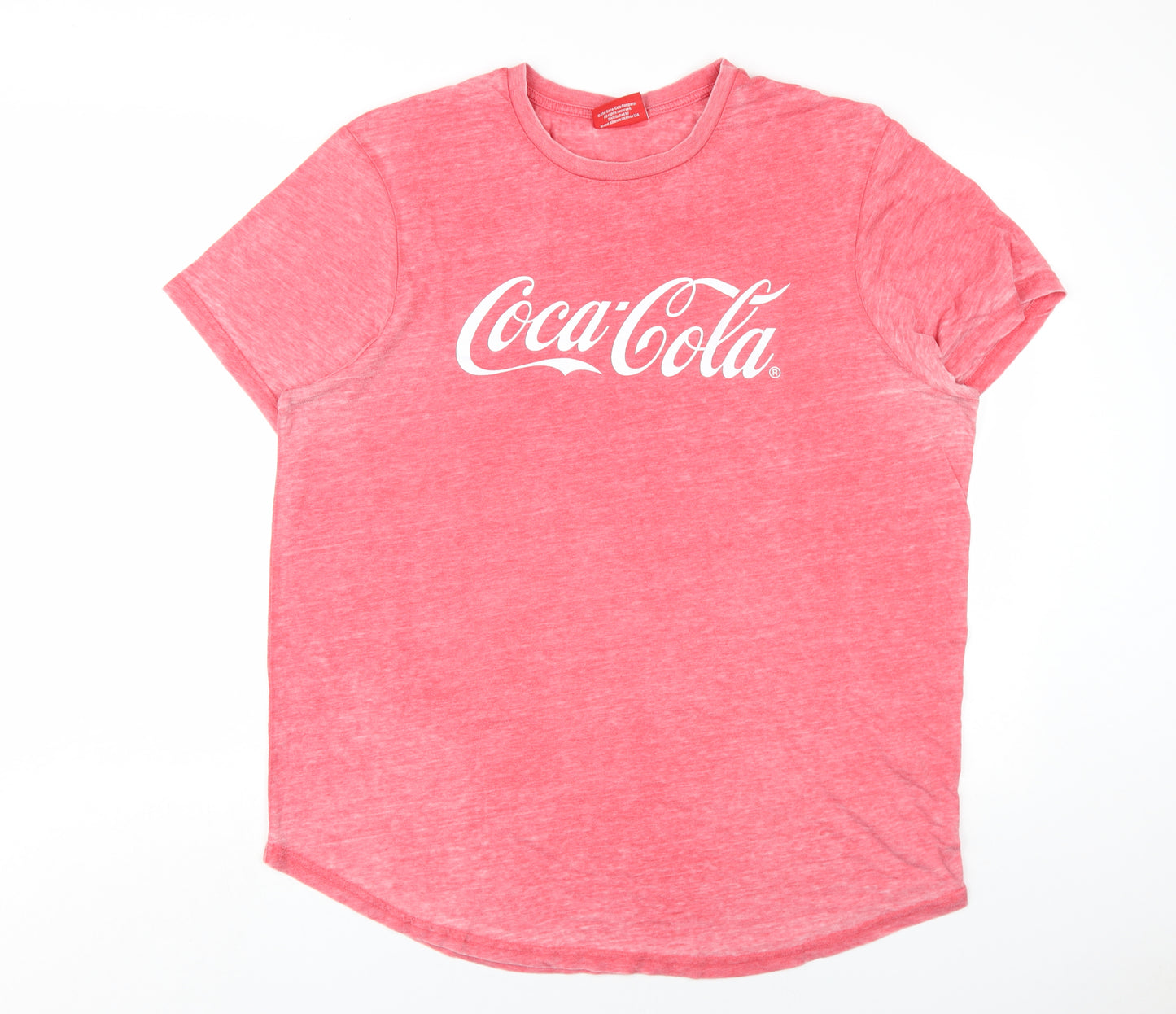Coca-Cola Womens Red Polyester Basic T-Shirt Size 2XL Round Neck