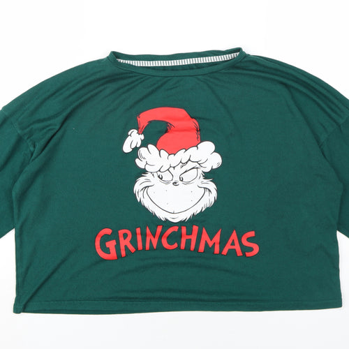 The Grinch Womens Green Polyester Basic T-Shirt Size 18 Round Neck - Grinchmas