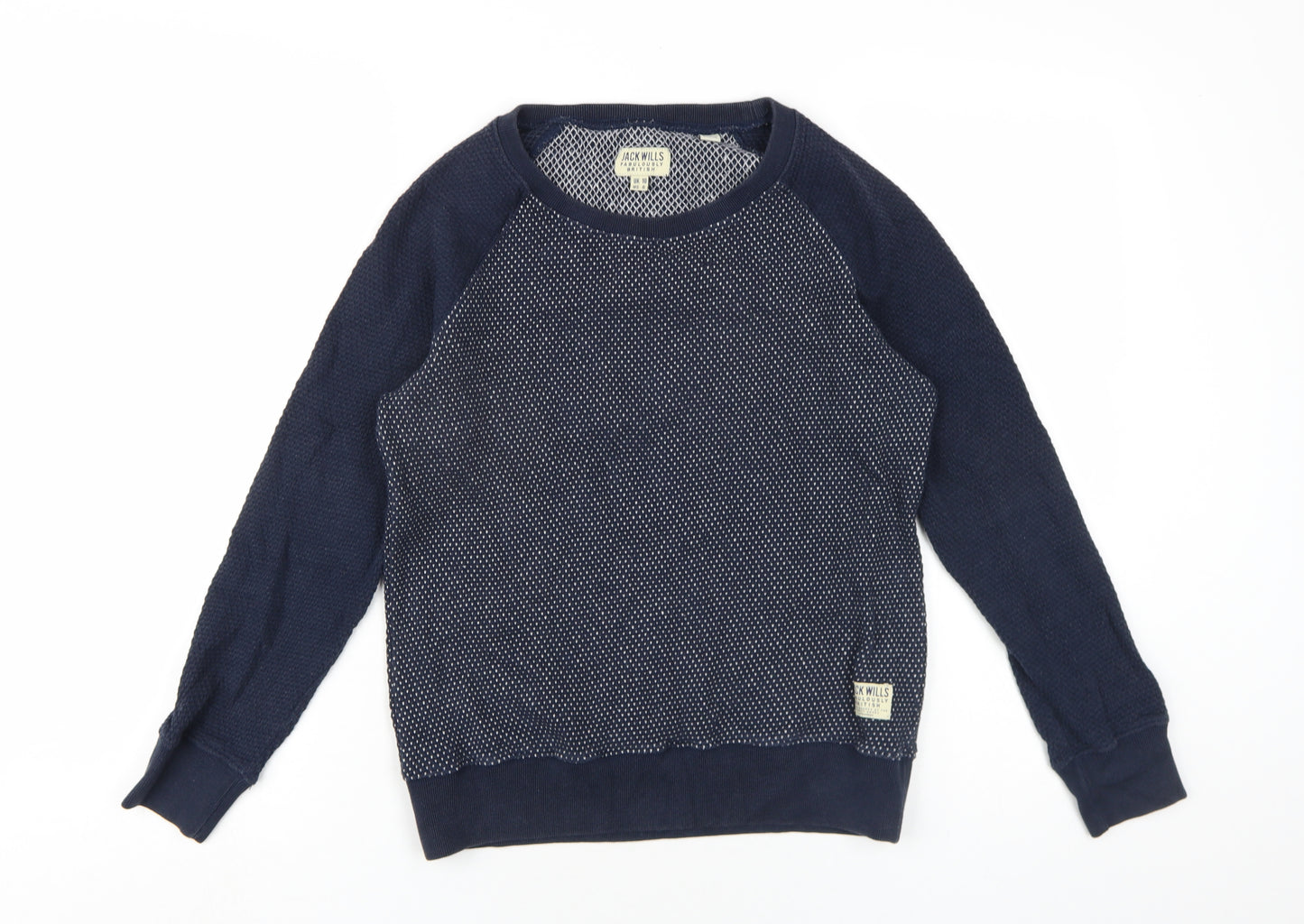 Jack Wills Womens Blue Cotton Pullover Sweatshirt Size 10 Pullover