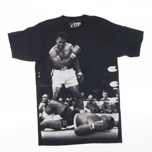 Muhammad Ali Mens Black Cotton T-Shirt Size XS Round Neck