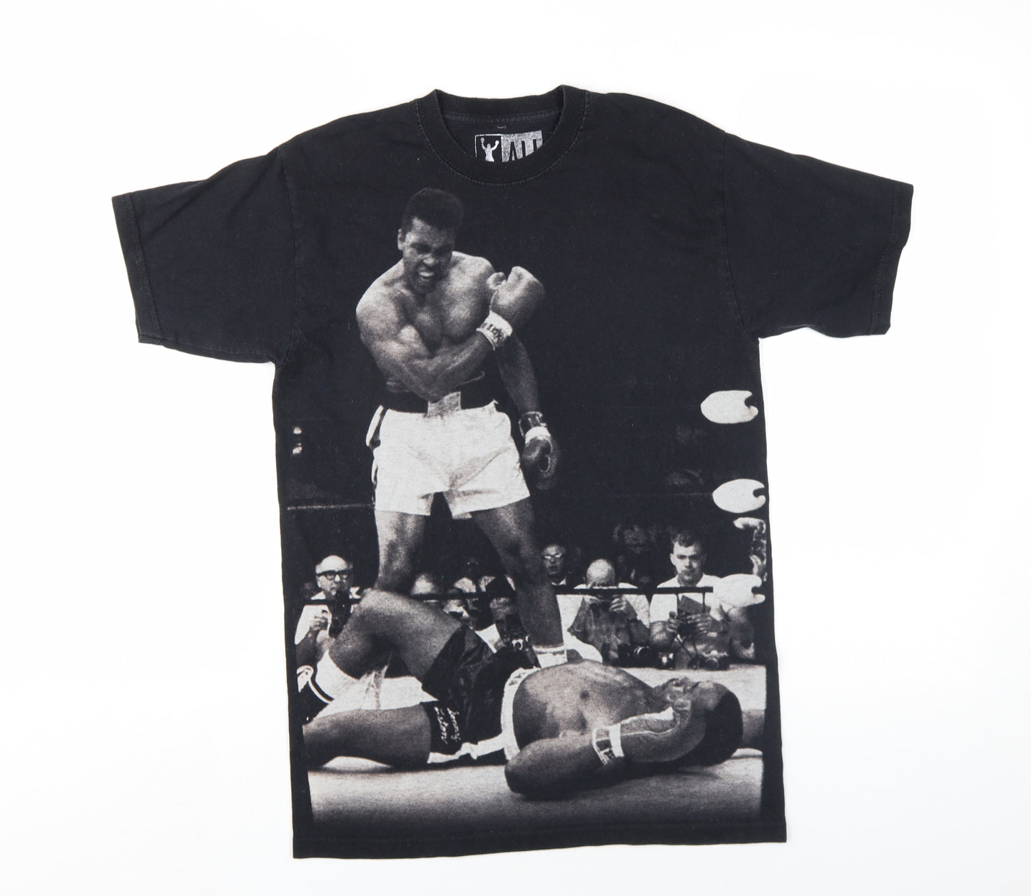 Muhammad Ali Mens Black Cotton T-Shirt Size XS Round Neck
