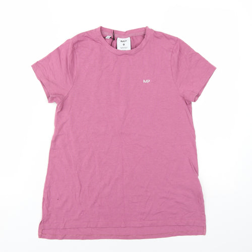 Myprotein Womens Pink Cotton Basic T-Shirt Size M Round Neck