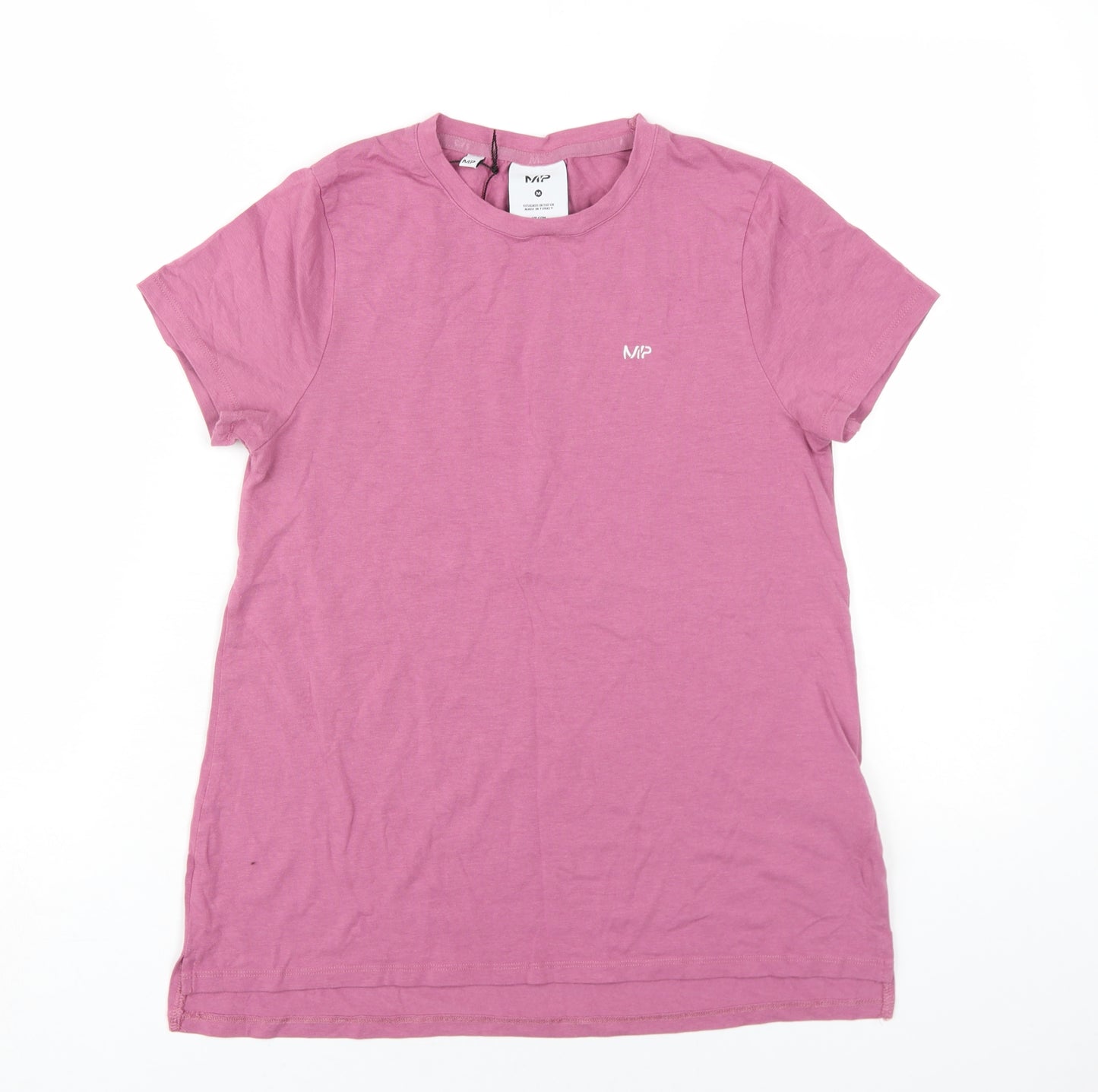 Myprotein Womens Pink Cotton Basic T-Shirt Size M Round Neck