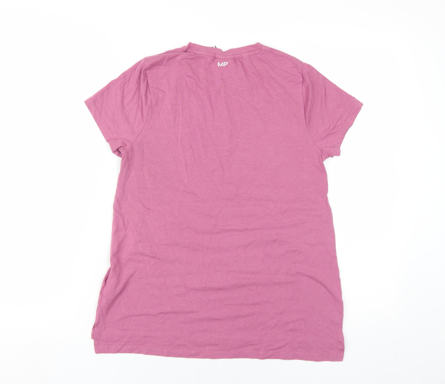 Myprotein Womens Pink Cotton Basic T-Shirt Size M Round Neck