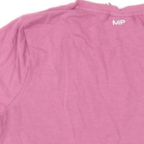 Myprotein Womens Pink Cotton Basic T-Shirt Size M Round Neck