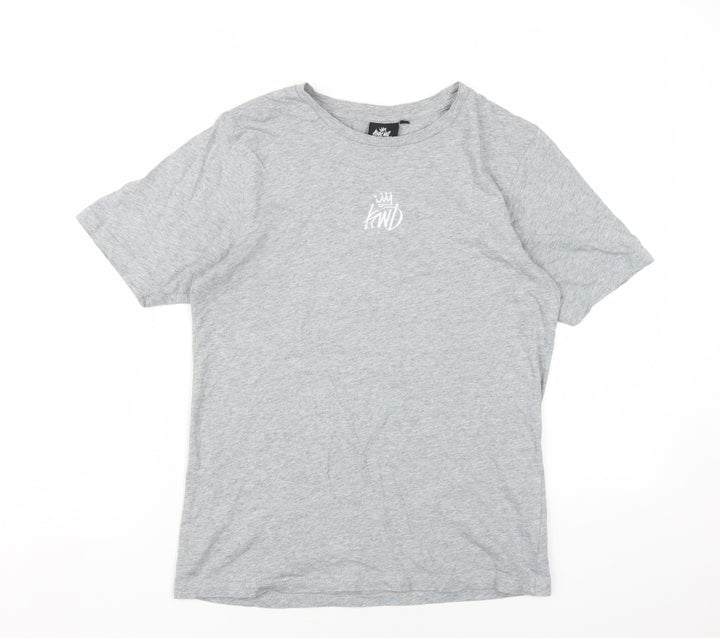 Kings Will Dream Boys Grey Cotton Basic T-Shirt Size 14-15 Years Round Neck Pullover