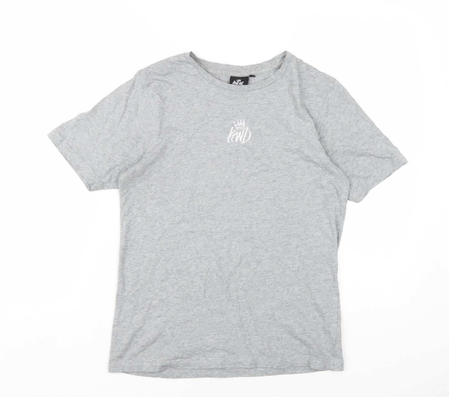 Kings Will Dream Boys Grey Cotton Basic T-Shirt Size 14-15 Years Round Neck Pullover