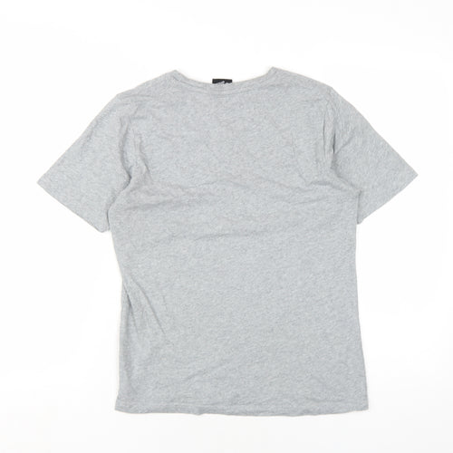 Kings Will Dream Boys Grey Cotton Basic T-Shirt Size 14-15 Years Round Neck Pullover