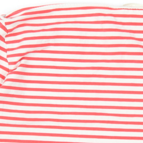 COS Womens Red Striped Cotton Basic T-Shirt Size L Boat Neck