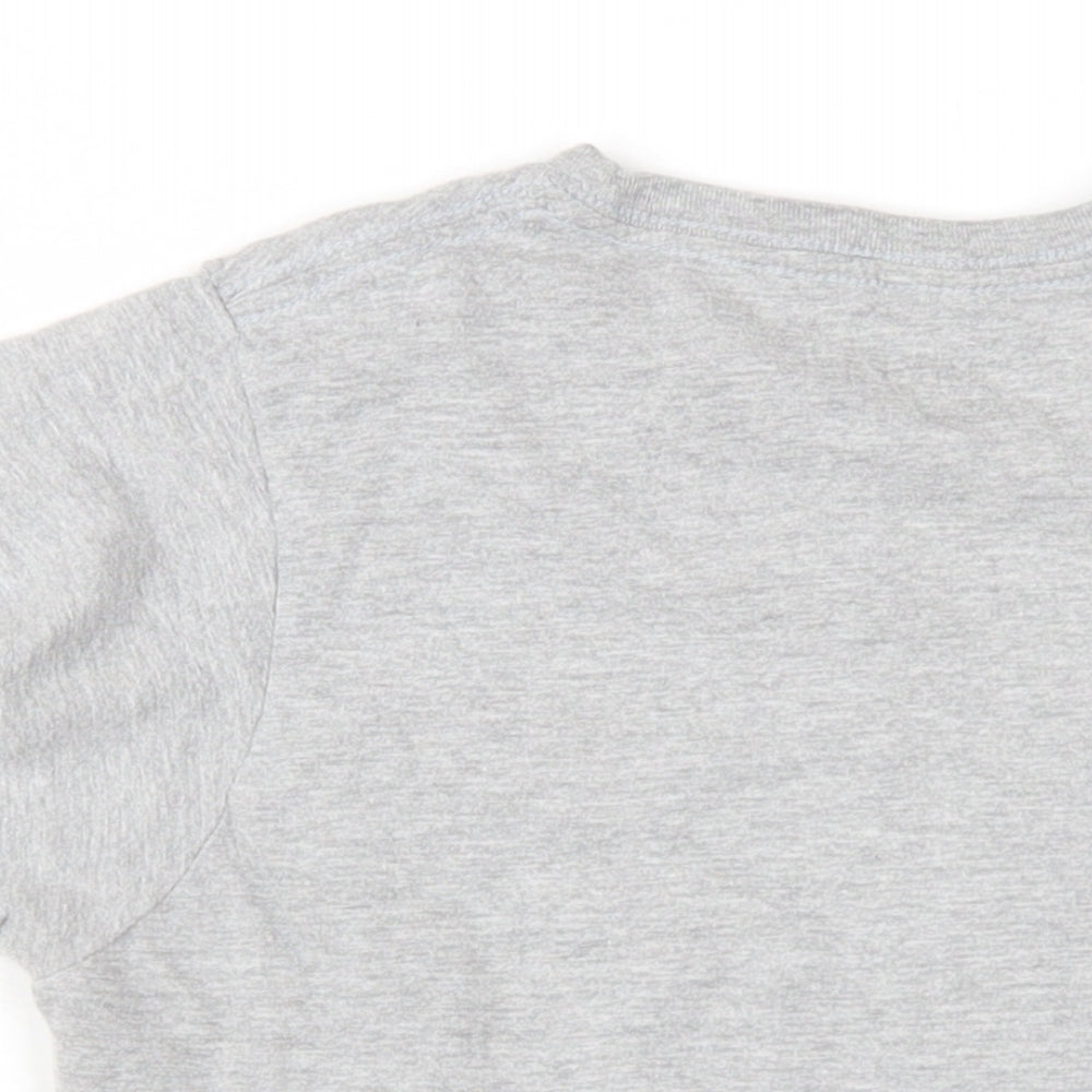 Harry Potter Girls Grey Cotton Basic T-Shirt Size 6-7 Years Round Neck Pullover - Dobby