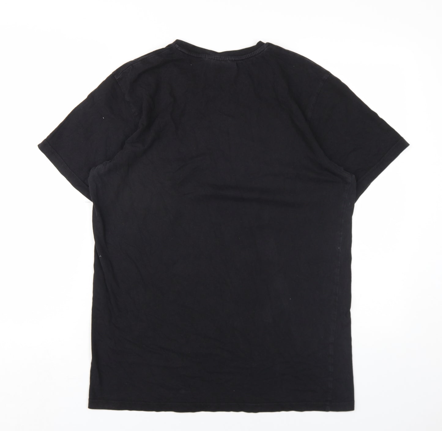 NICCE Mens Black Cotton T-Shirt Size M Round Neck