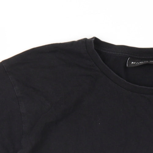 NICCE Mens Black Cotton T-Shirt Size M Round Neck