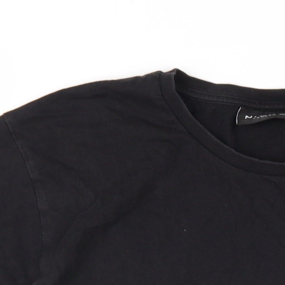 NICCE Mens Black Cotton T-Shirt Size M Round Neck