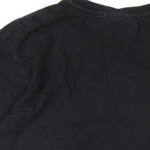 NICCE Mens Black Cotton T-Shirt Size M Round Neck