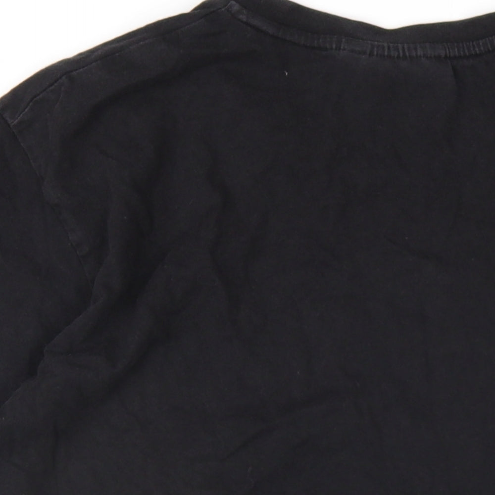NICCE Mens Black Cotton T-Shirt Size M Round Neck