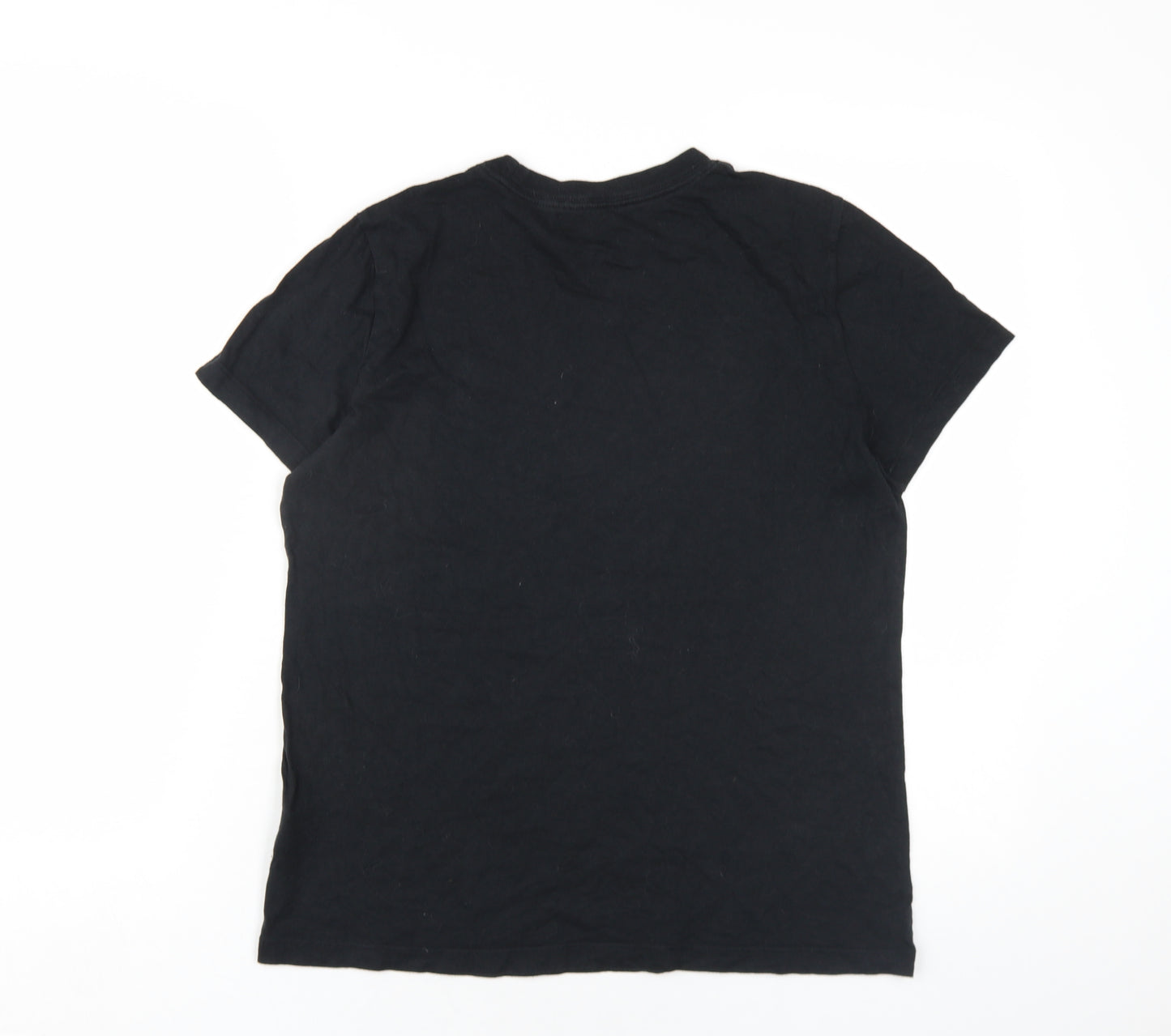 Nike Womens Black Cotton Basic T-Shirt Size M Round Neck