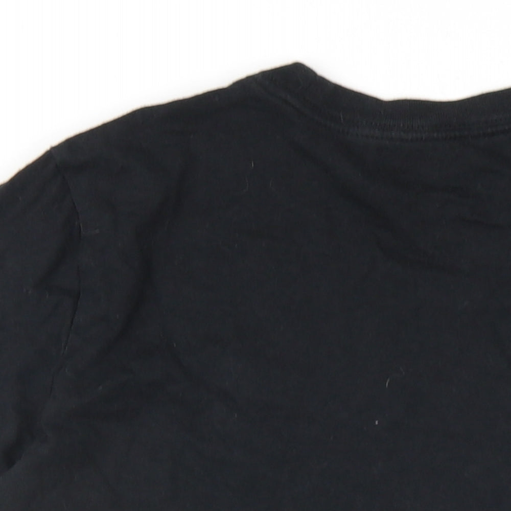 Nike Womens Black Cotton Basic T-Shirt Size M Round Neck