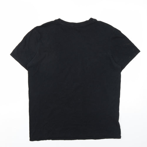 DC Comics Mens Black Cotton T-Shirt Size M Round Neck - Justice League