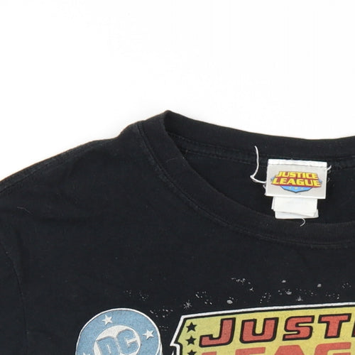 DC Comics Mens Black Cotton T-Shirt Size M Round Neck - Justice League