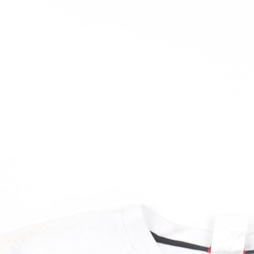 The North Face Womens White Polyester Cropped T-Shirt Size L Round Neck