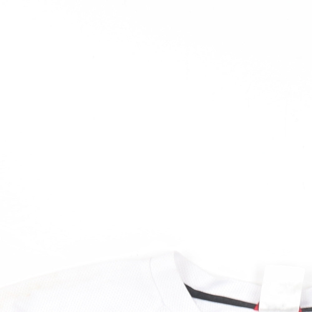The North Face Womens White Polyester Cropped T-Shirt Size L Round Neck