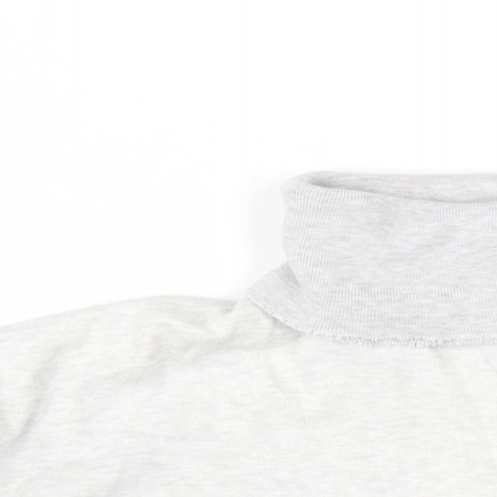 Ralph Lauren Sport Womens Grey Cotton Basic T-Shirt Size S Roll Neck