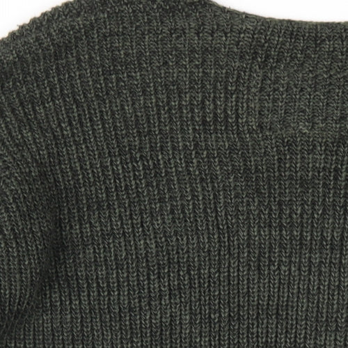 Superdry Womens Green V-Neck Cotton Pullover Jumper Size S