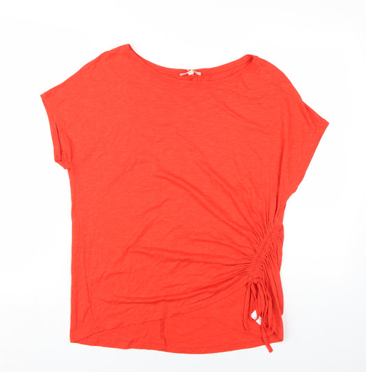 Phase Eight Womens Red Cotton Basic T-Shirt Size 14 Round Neck