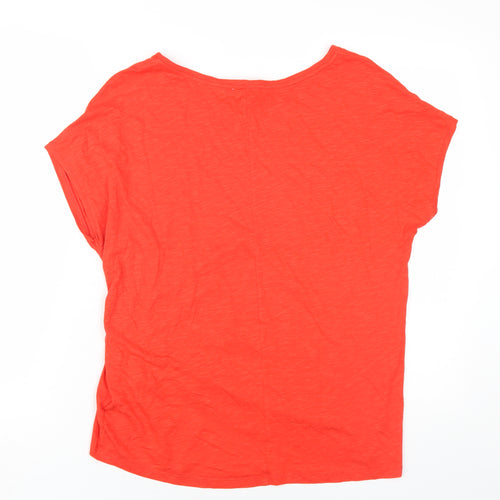 Phase Eight Womens Red Cotton Basic T-Shirt Size 14 Round Neck