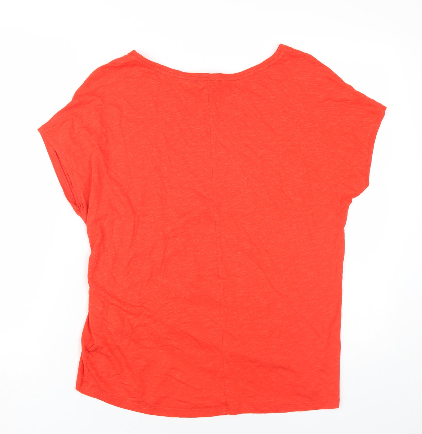 Phase Eight Womens Red Cotton Basic T-Shirt Size 14 Round Neck