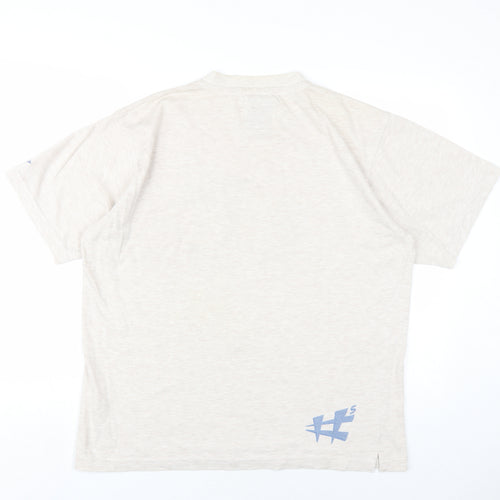 Lee Sharpe Mens Beige Cotton T-Shirt Size L Round Neck